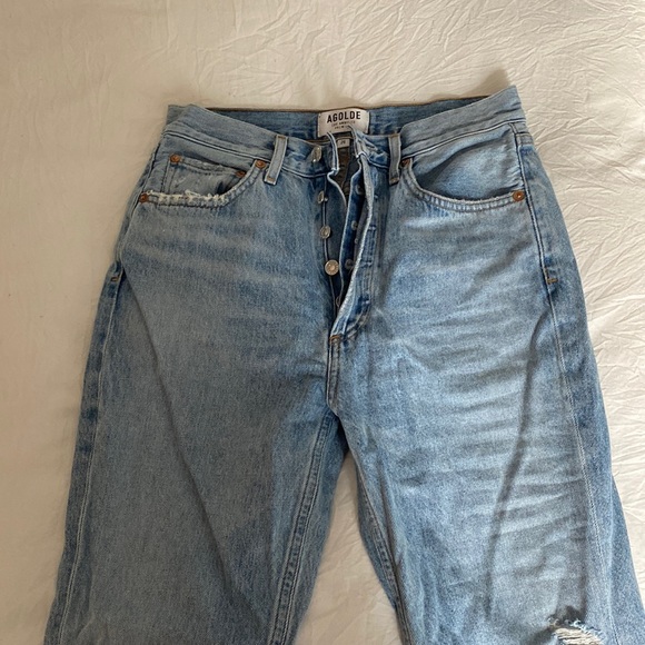 Agolde Riley High Rise Crop Jeans - Picture 1 of 4